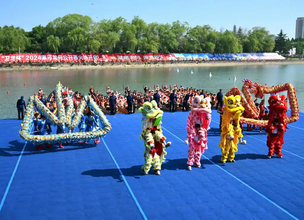 豫2000餘龍舟健兒角逐漯河沙澧河