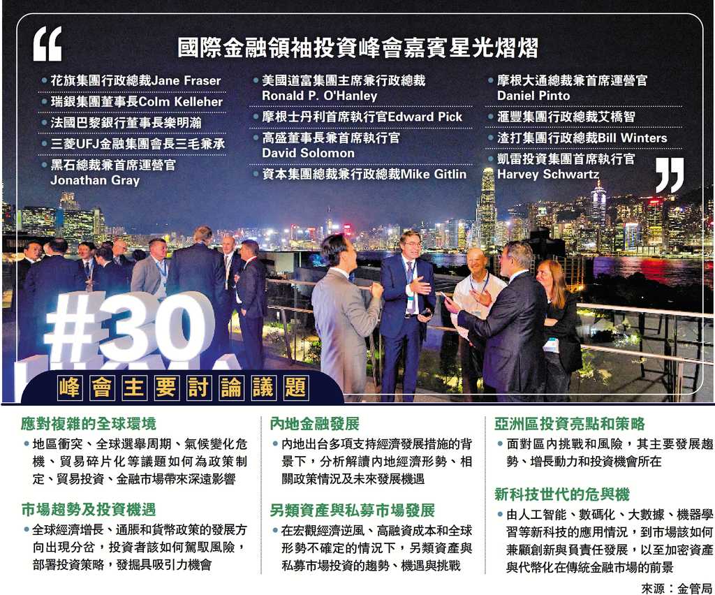 香港下月辦金融峰會星光熠熠| 香港中原网